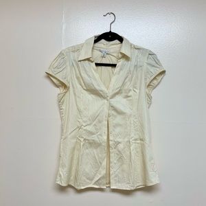 Banana Republic Light Yellow Collared Blouse